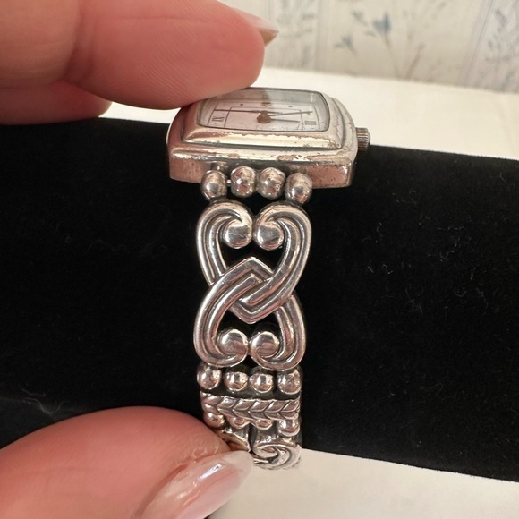 Brighton Silver Watch with White Face